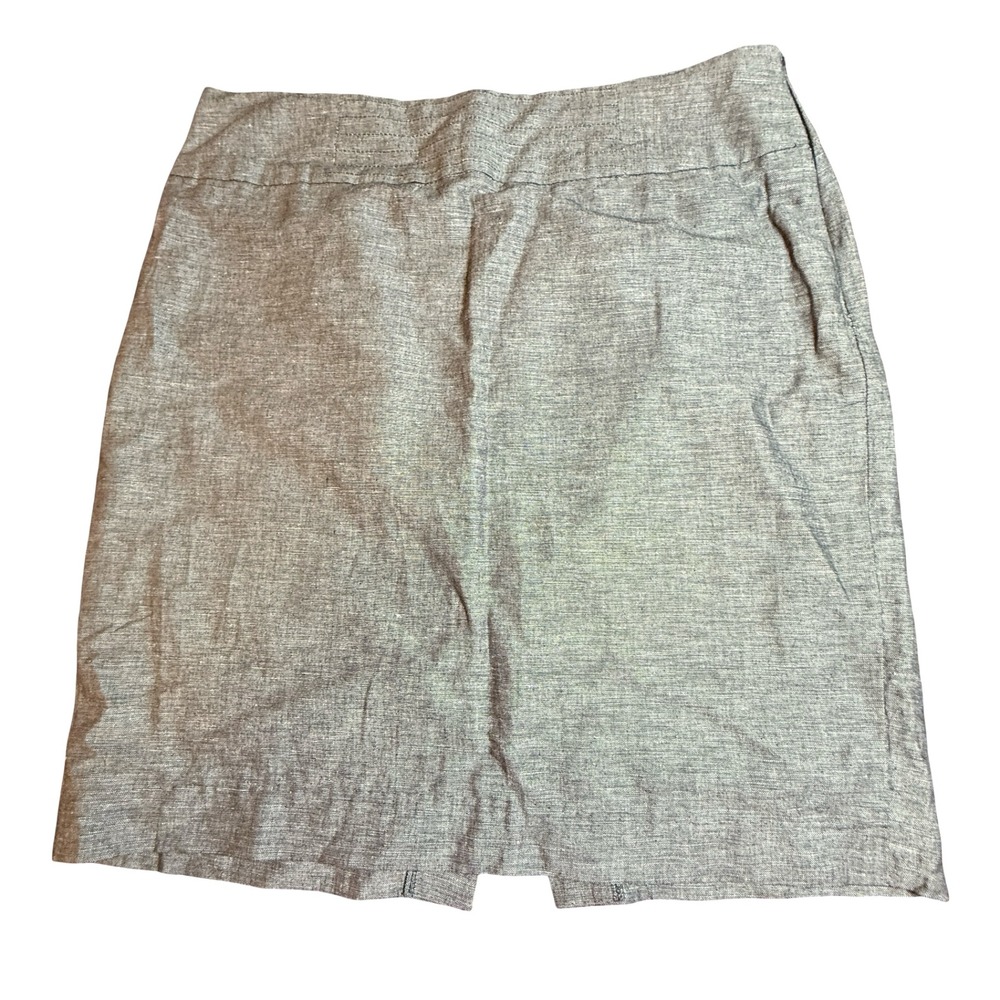 Banana Republic Gray Linen Cotton Pencil Skirt Size 12 Professional Career Twee